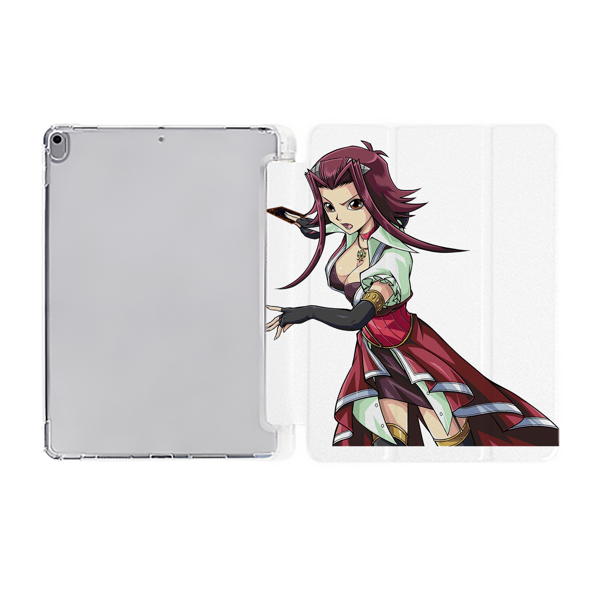 （画像用） 遊☆戯☆王 Yu-Gi-Oh! IPad ケース ペン収納付き 三つ折りスタンド PUレザー×シリコン 対応機種9.5/10.5/10.9インチ